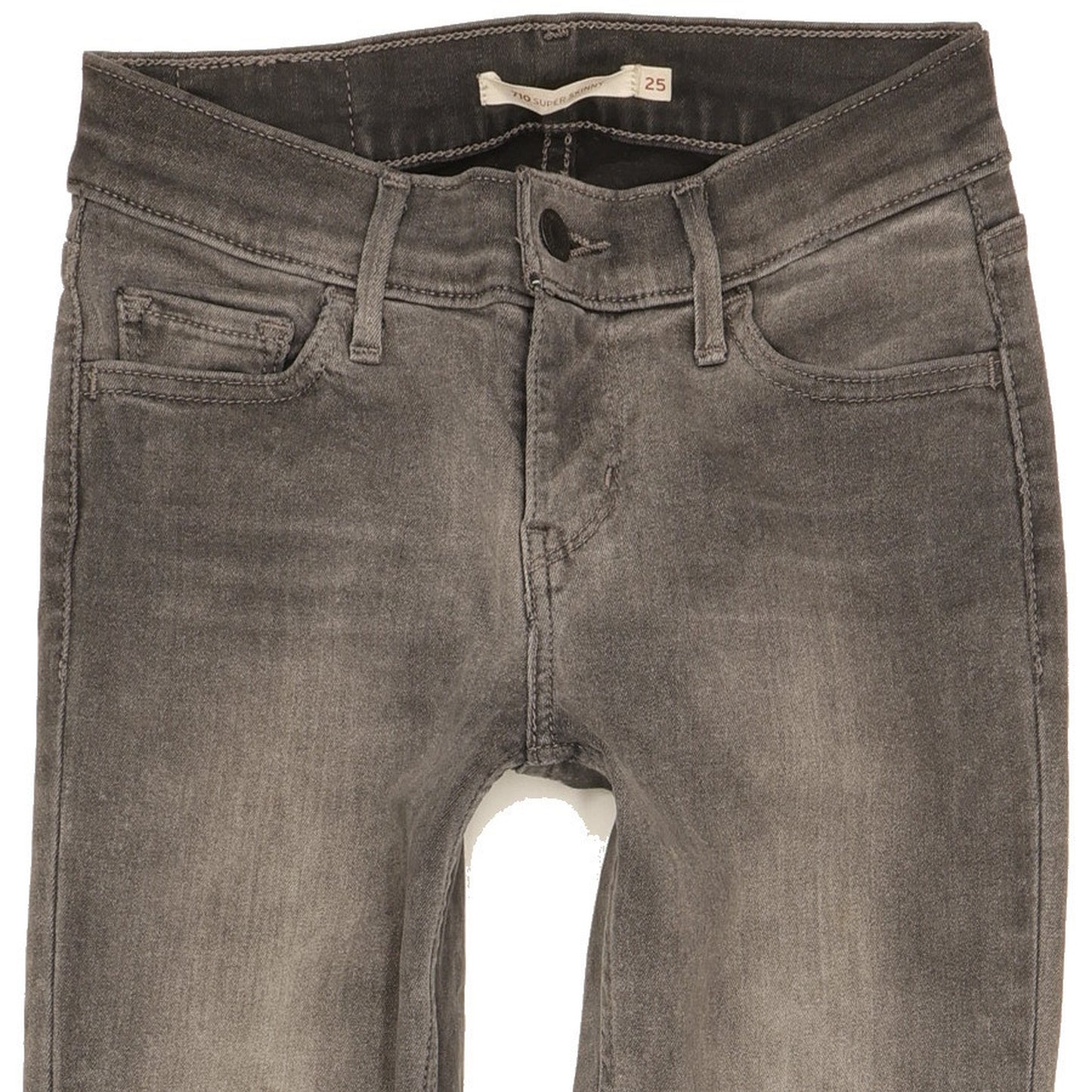 Levi's 710 Super Women Grey Skinny Slim Stretch Jeans W25 L30