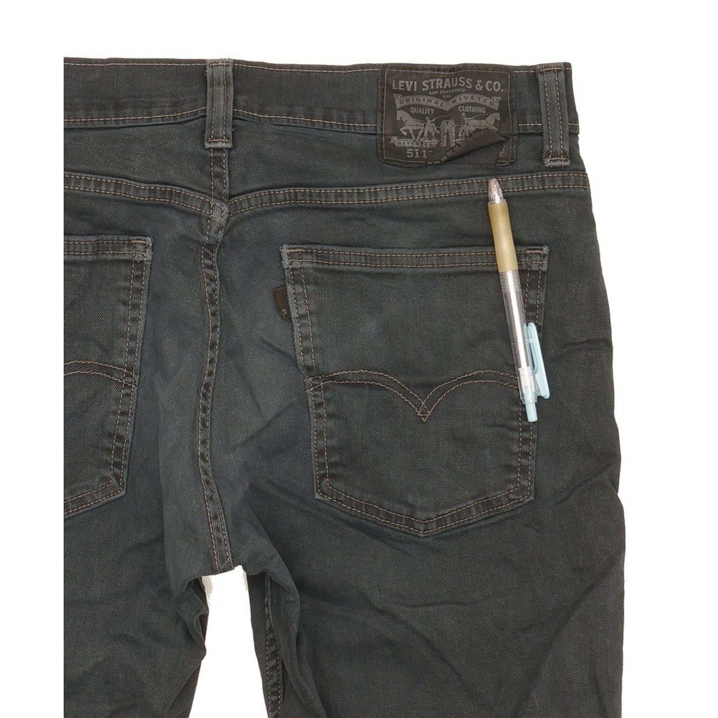 Levi's 511 Men Black Straight Slim Stretch Jeans W32 L31