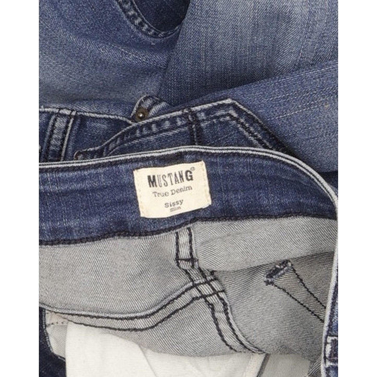 Mustang Sissy Women Blue Straight Slim Stretch Jeans W32 L30