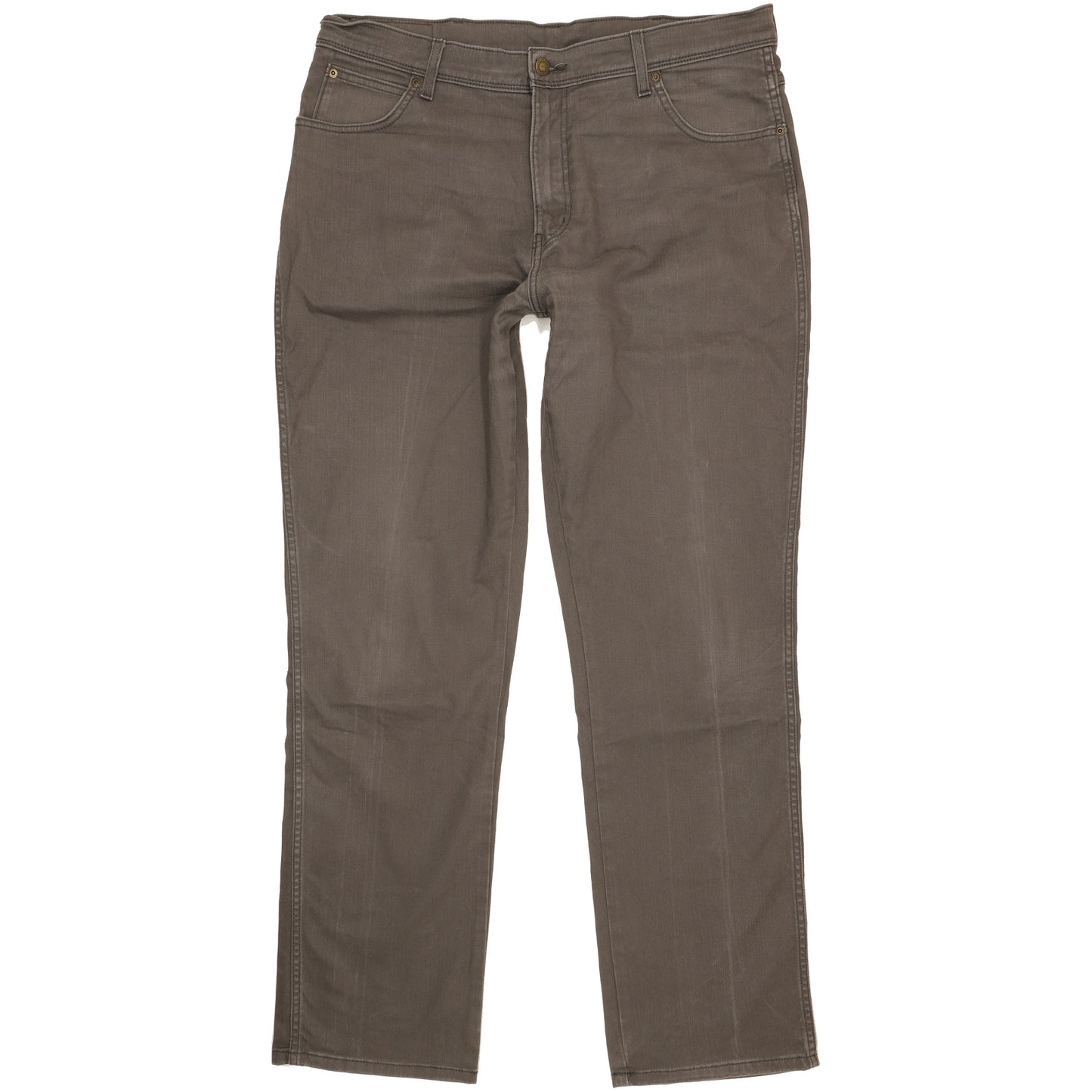 Wrangler Durable Quality Men Grey Straight Regular Stretch Jeans W38 L34