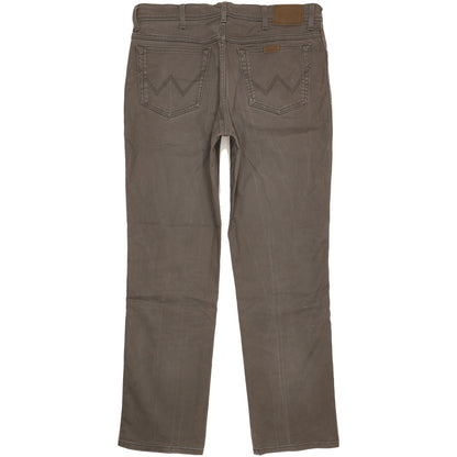 Wrangler Durable Quality Men Grey Straight Regular Stretch Jeans W38 L34