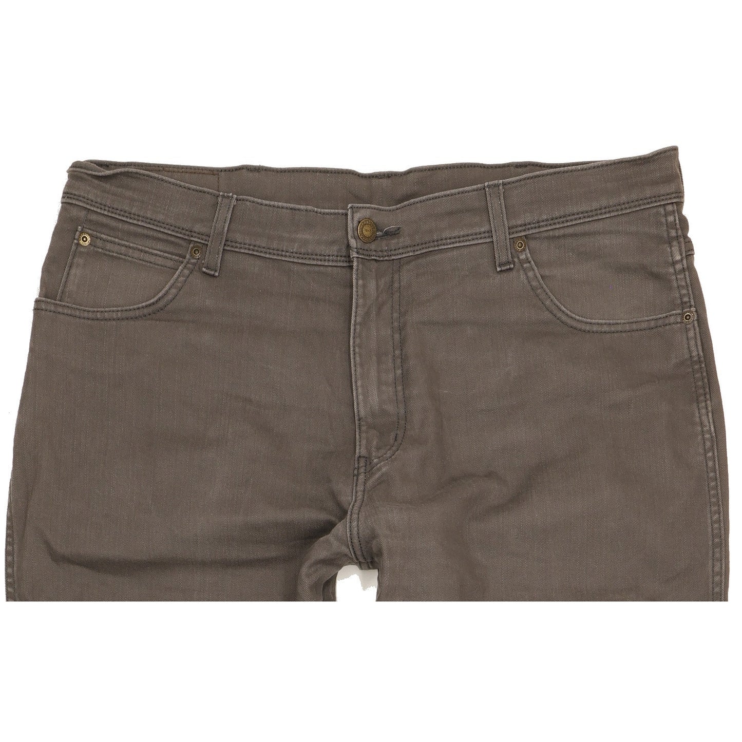 Wrangler Durable Quality Men Grey Straight Regular Stretch Jeans W38 L34