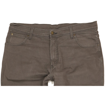 Wrangler Durable Quality Men Grey Straight Regular Stretch Jeans W38 L34