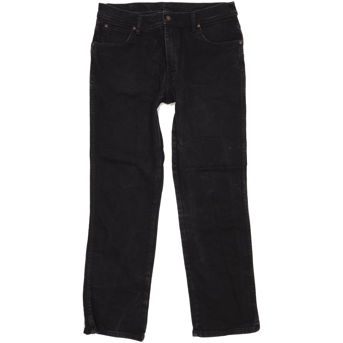Wrangler Durable Quality Men Black Straight Regular Stretch Jeans W36 L31