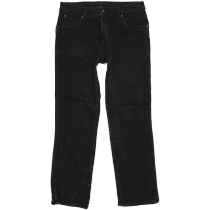 Wrangler Durable Quality Men Black Straight Regular Stretch Jeans W36 L31