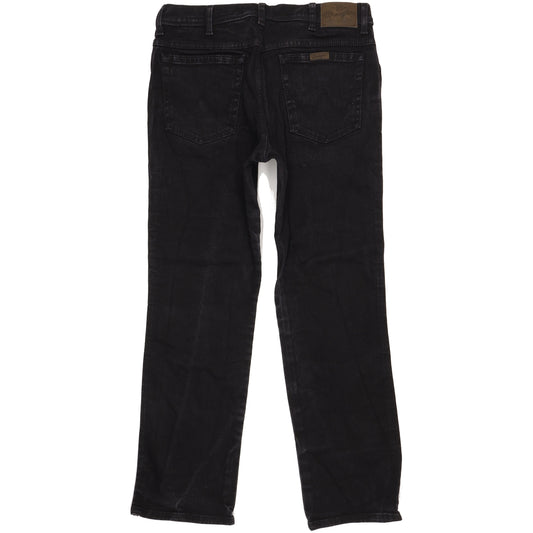 Wrangler Durable Quality Men Black Straight Regular Stretch Jeans W36 L31