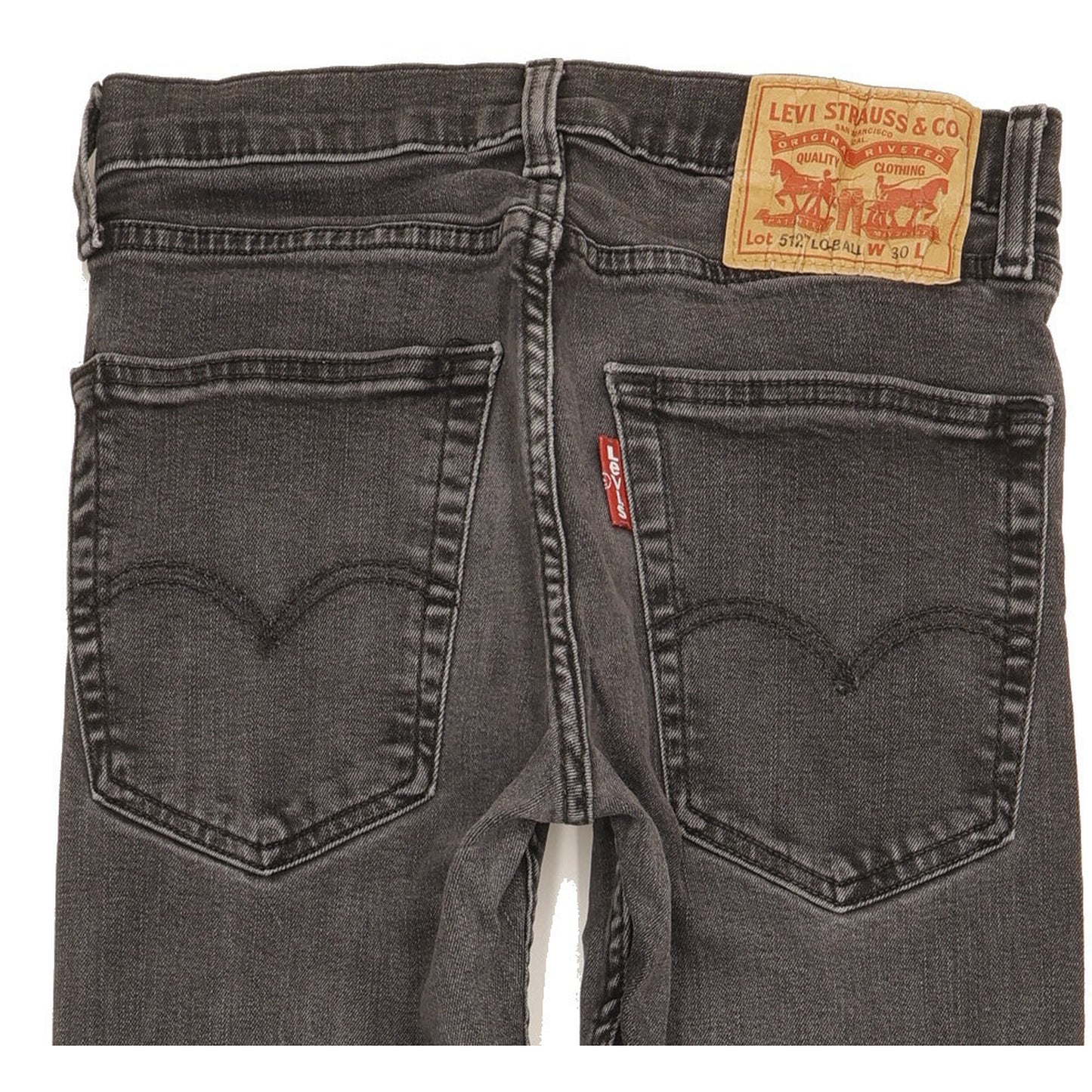 Levi's 512 Lo-Ball Men Black Skinny Slim Stretch Jeans W30 L30