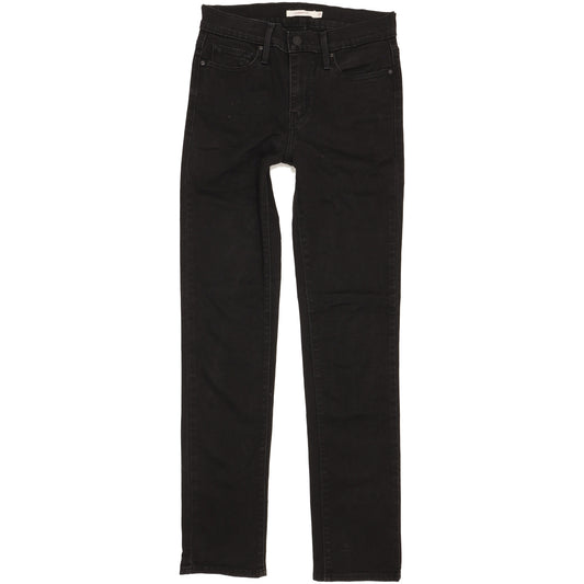Levi's Slimming Women Black Straight Slim Stretch Jeans W28 L31