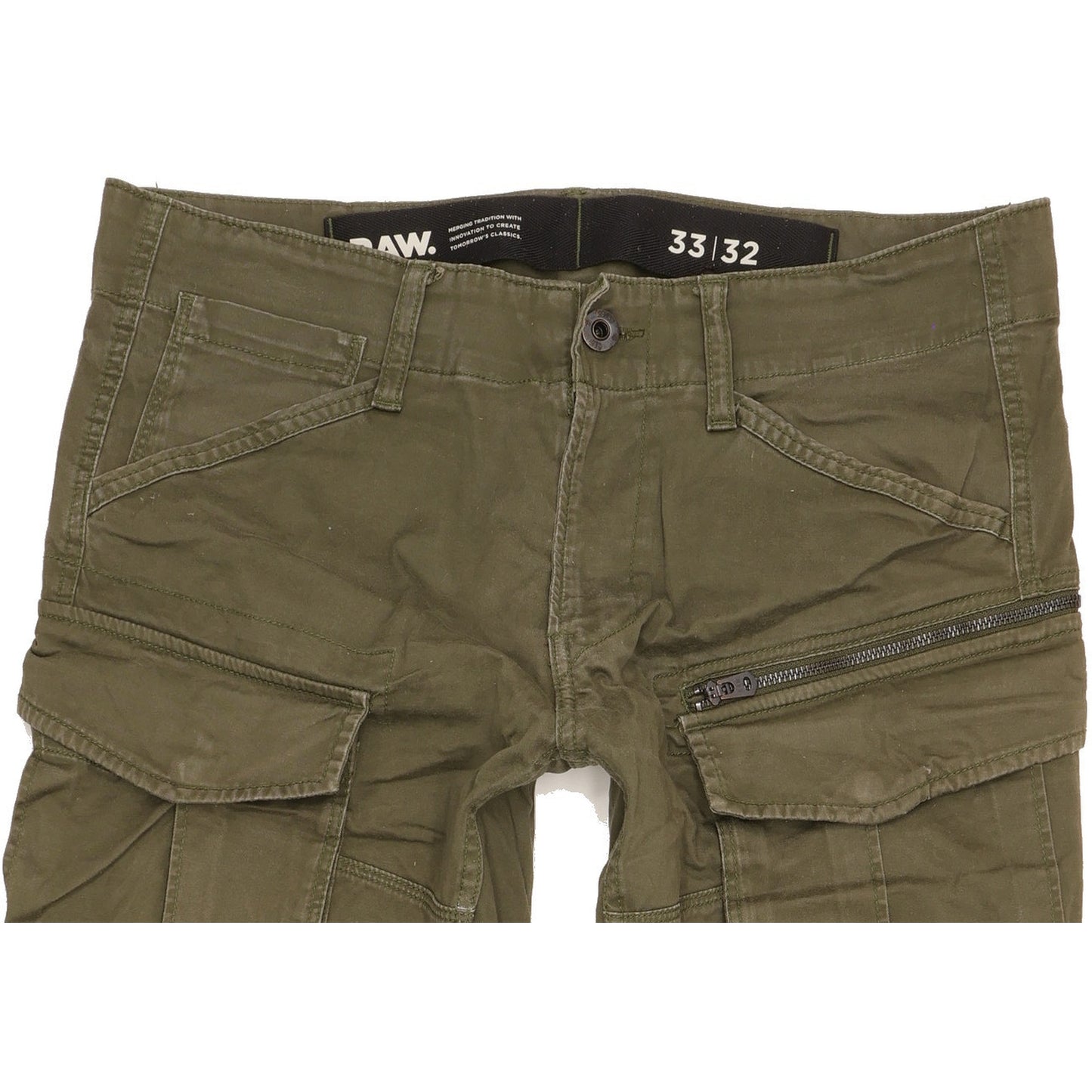 G-Star Rovic 3D Men Green Tapered Regular Stretch Jeans W33 L32