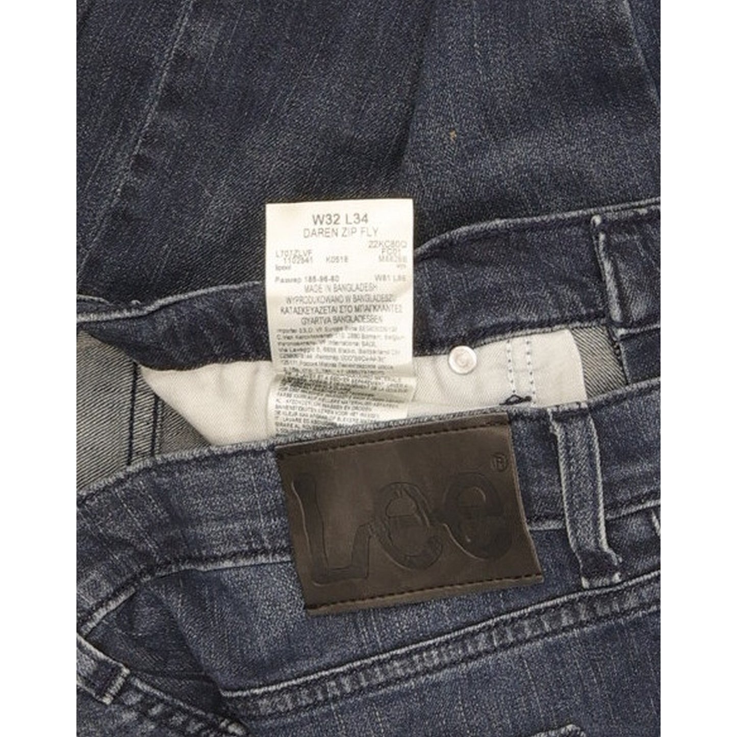 Lee Daren Men Blue Straight Slim Stretch Jeans W32 L31