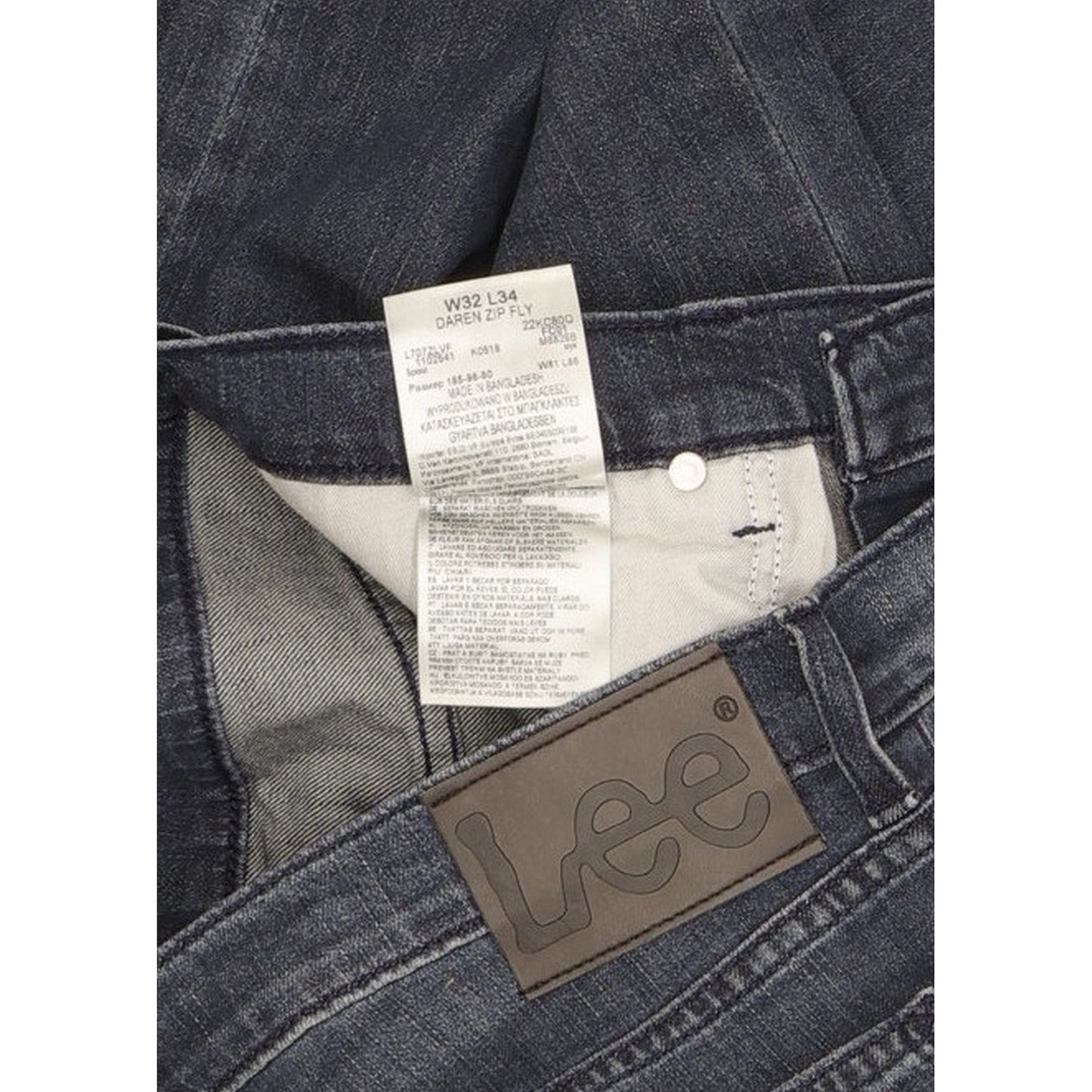 Lee Daren Men Blue Straight Slim Stretch Jeans W32 L32