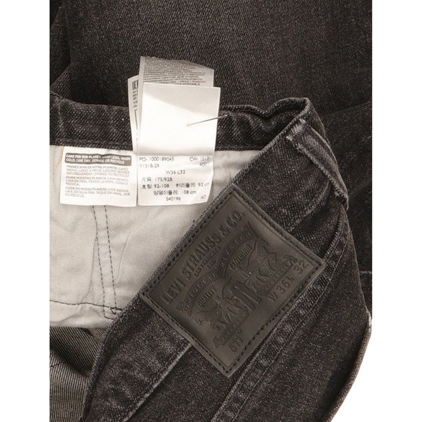 Levi's 511 Men Black Straight Slim Stretch Jeans W36 L32