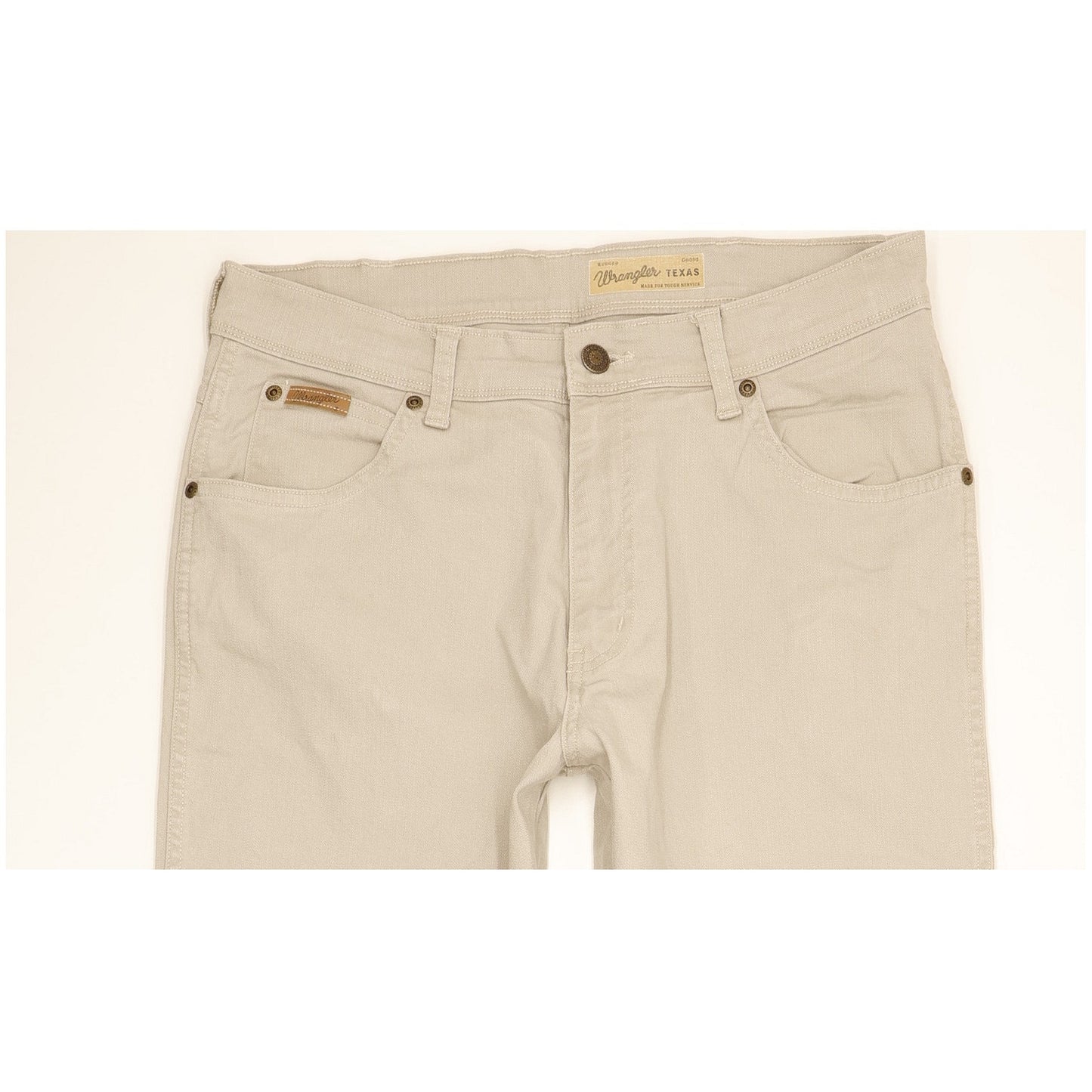 Wrangler Texas Men Beige Straight Regular Stretch Jeans W33 L29