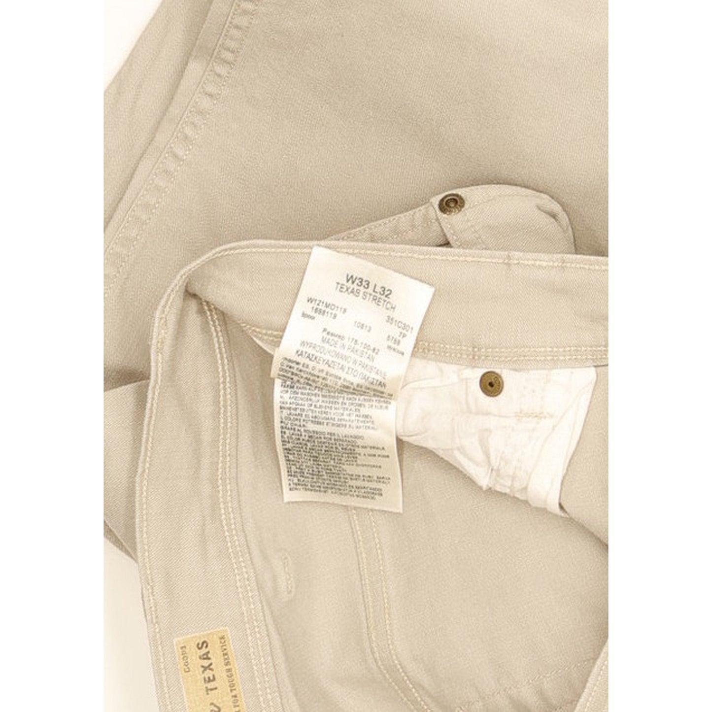 Wrangler Texas Men Beige Straight Regular Stretch Jeans W33 L29