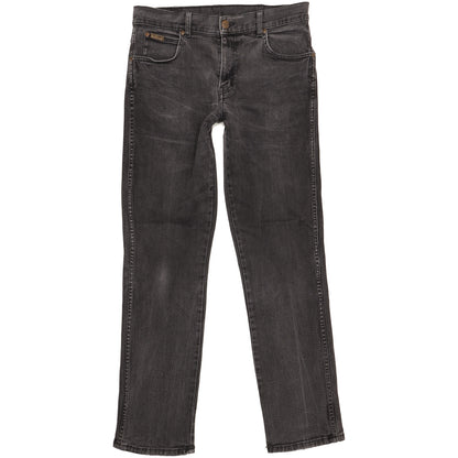Wrangler Texas Men Black Straight Regular Stretch Jeans W33 L32