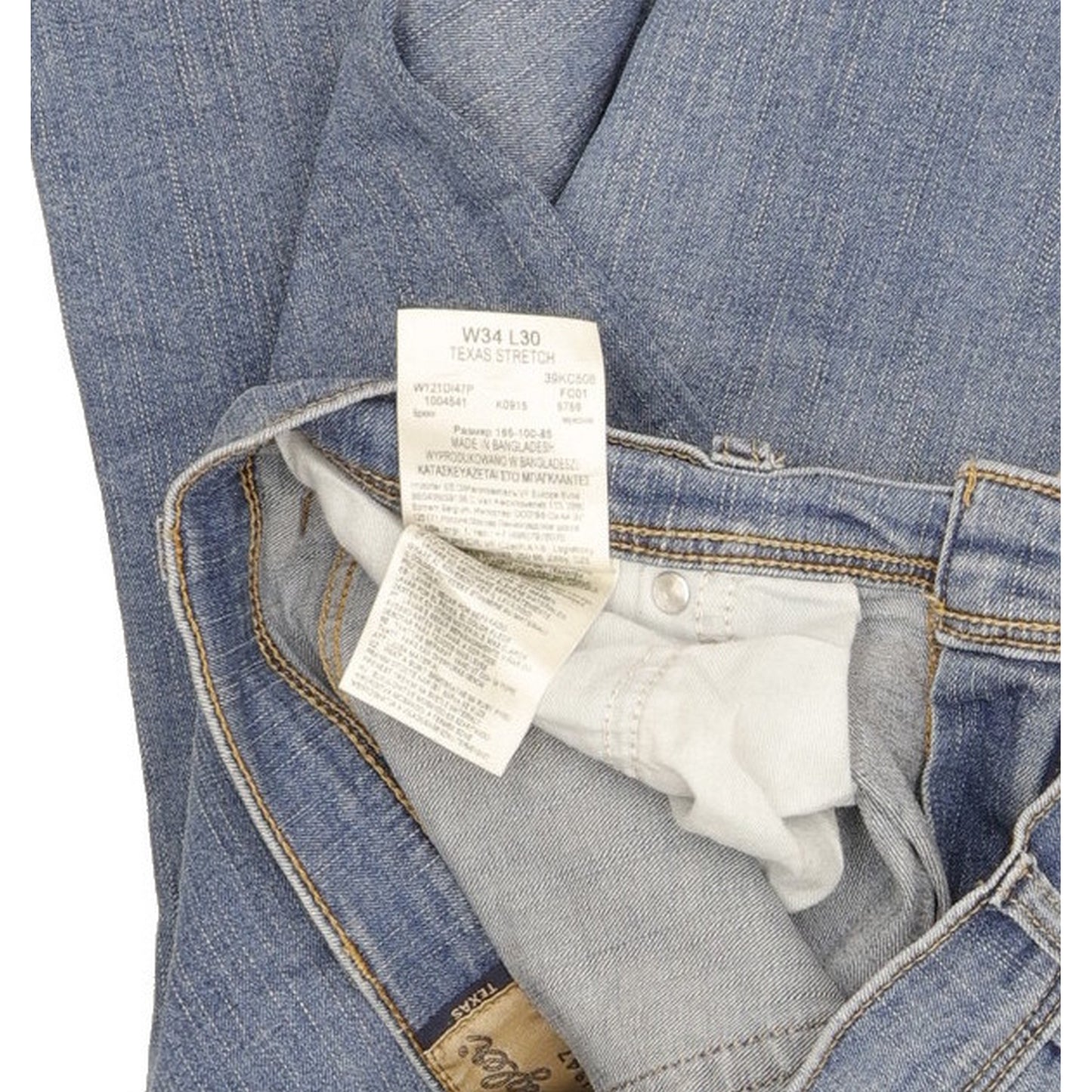 Wrangler Texas Men Blue Straight Regular Stretch Jeans W34 L29