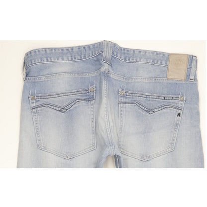Replay Newbill Men Blue Straight Regular Stretch Jeans W36 L29