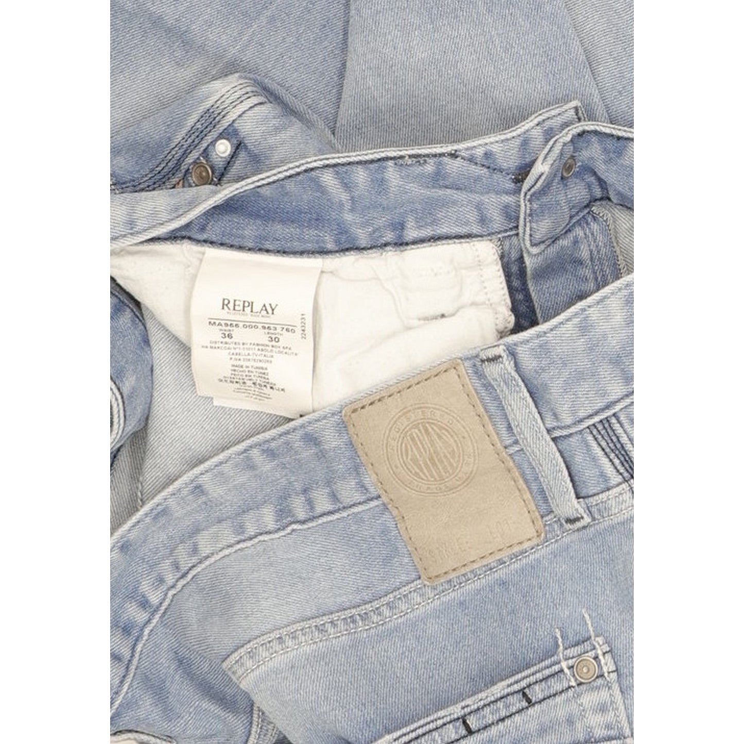 Replay Newbill Men Blue Straight Regular Stretch Jeans W36 L29