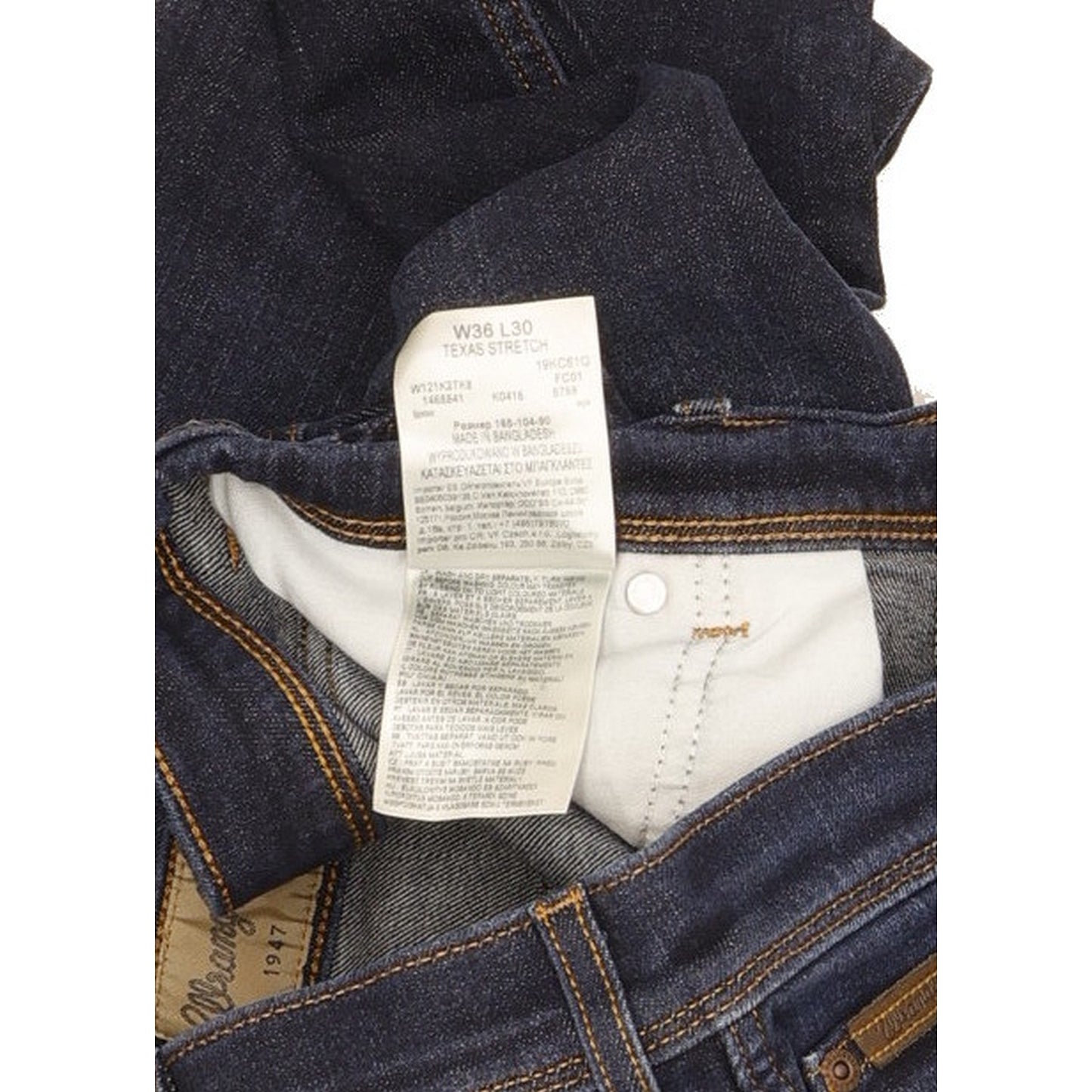 Wrangler Texas Men Blue Straight Regular Stretch Jeans W36 L29