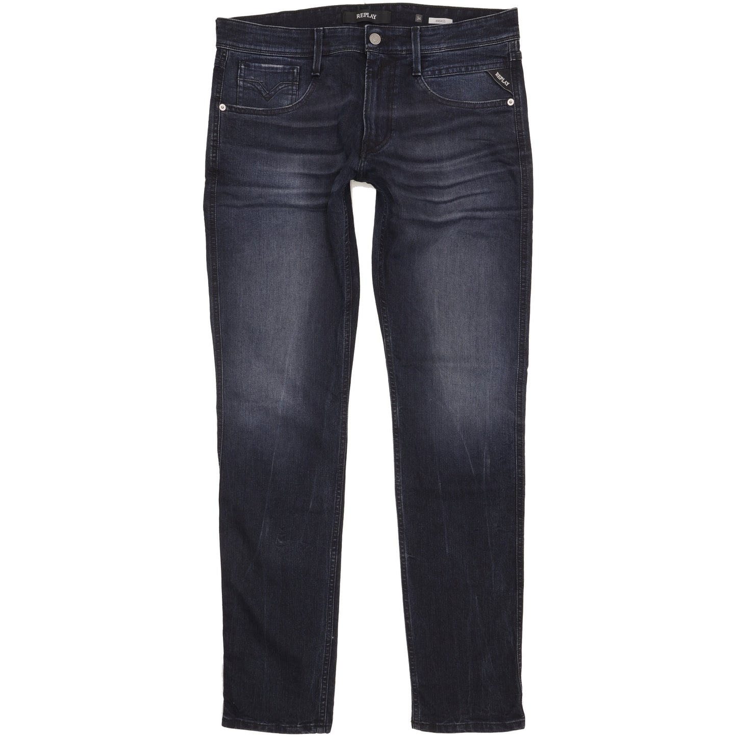 Replay Anbass Men Blue Skinny Slim Stretch Jeans W34 L34
