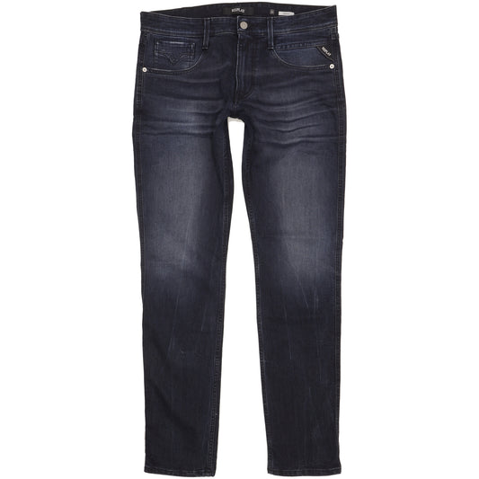 Replay Anbass Men Blue Skinny Slim Stretch Jeans W34 L34