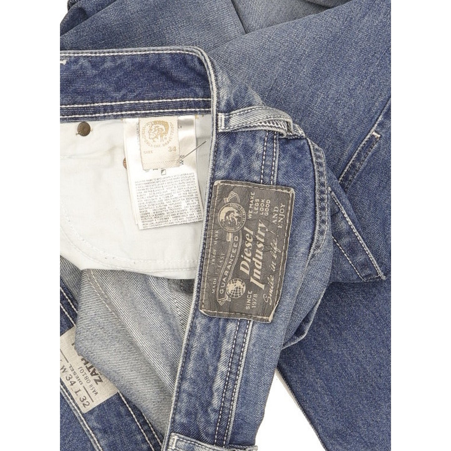 Diesel Zathan Men Blue Bootcut Regular Jeans W34 L32