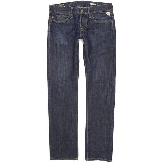 Replay Rood Men Blue Straight Slim Jeans W33 L33