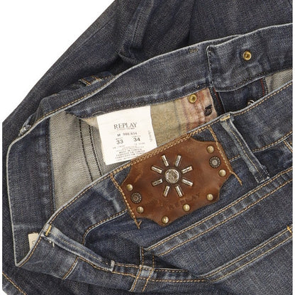 Replay Rood Men Blue Straight Slim Jeans W33 L33