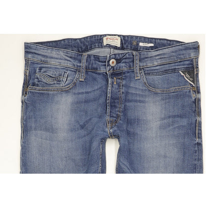 Replay Newbill Men Blue Straight Slim Stretch Jeans W34 L33