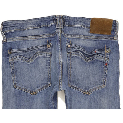 Replay Newbill Men Blue Straight Slim Stretch Jeans W34 L33