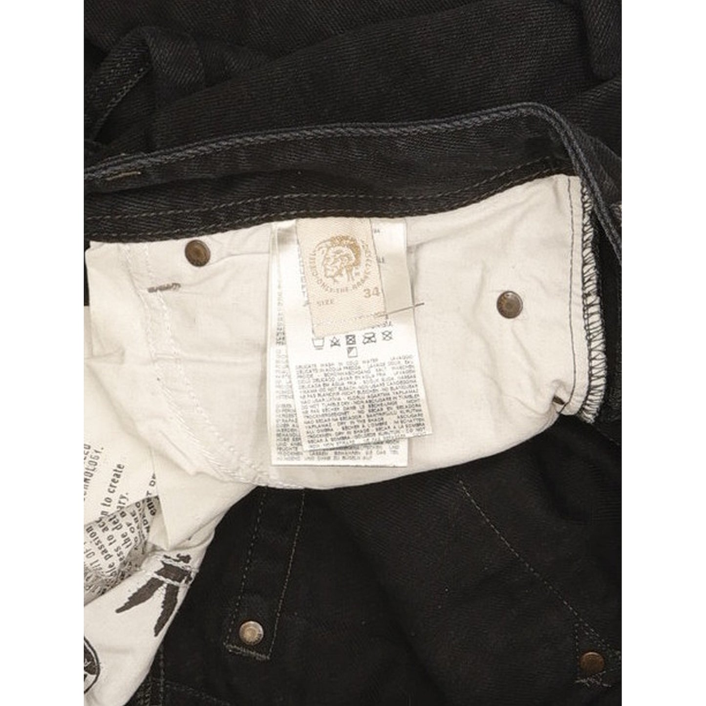 Diesel Darron Men Black Tapered Slim Jeans W34 L34