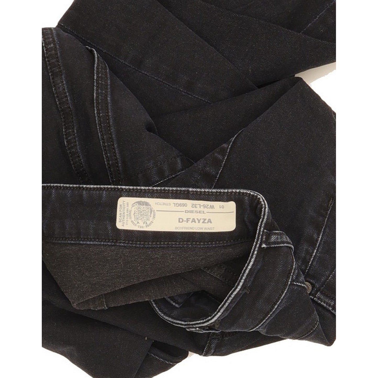 Diesel D-Fayza Blue Tapered Loose Boyfriend Stretch Jeans High Waisted W26 L32