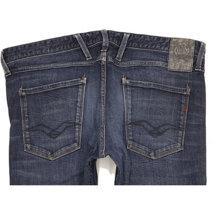 Replay Anbass Men Blue Straight Slim Stretch Jeans W34 L31