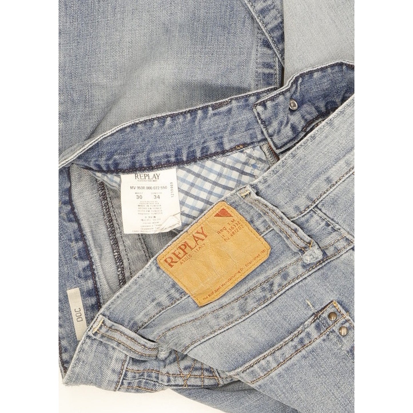 Replay Doc Men Blue Straight Regular Jeans W30 L34