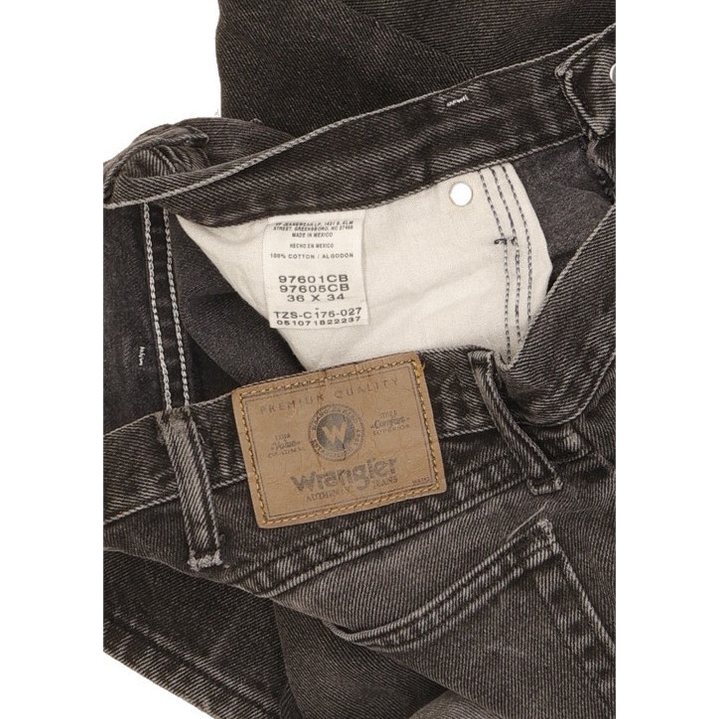Wrangler Men Black Straight Regular Jeans W36 L34