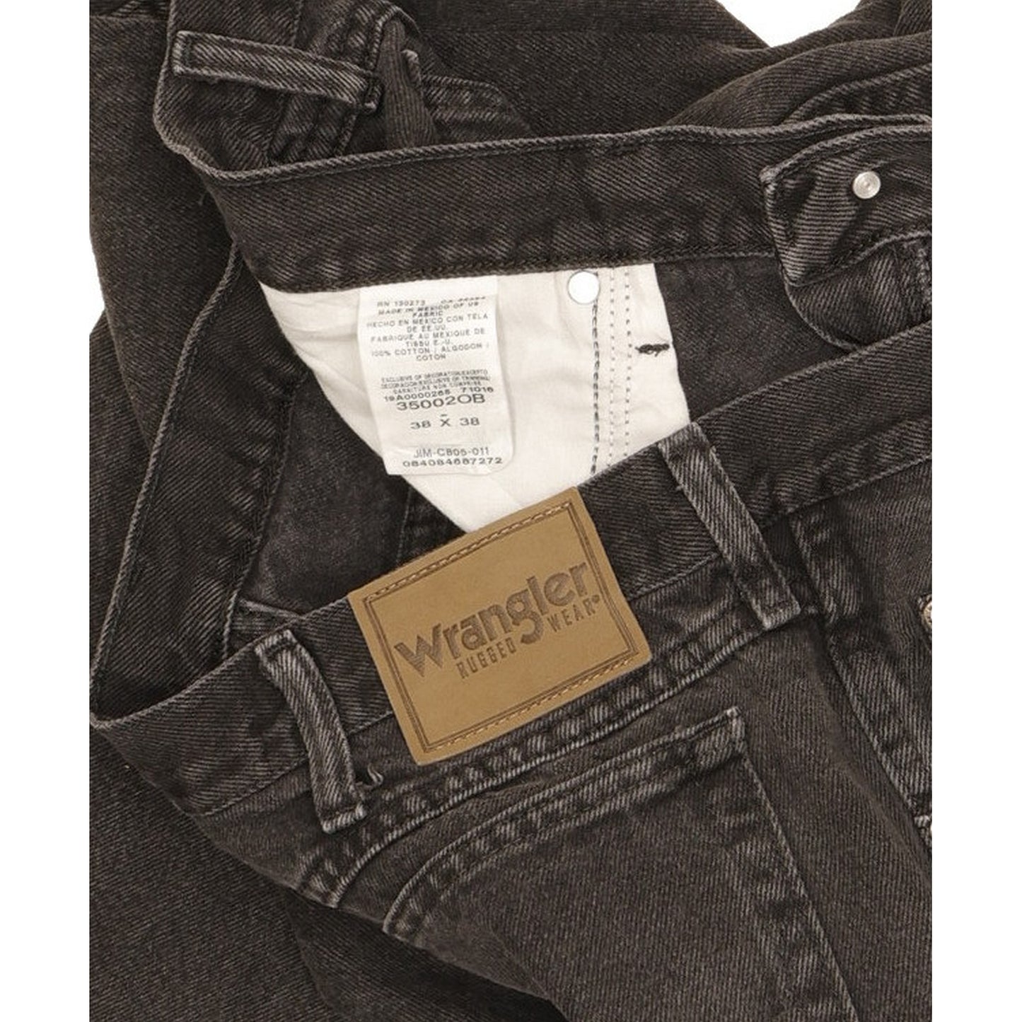 Wrangler Men Black Straight Regular Jeans W38 L38
