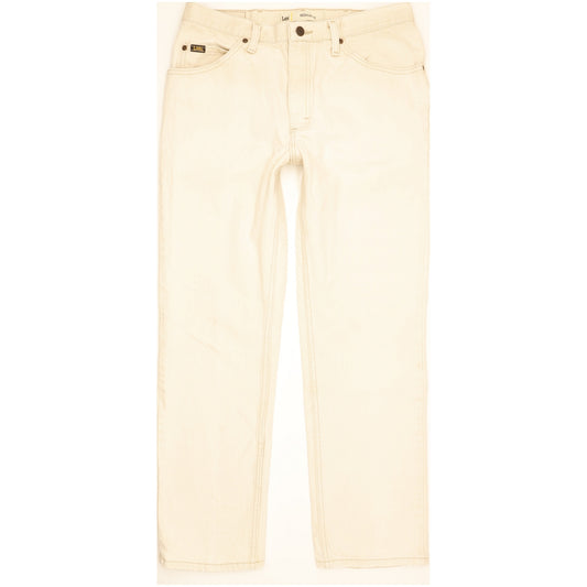 Lee Men Beige Straight Regular Jeans W34 L30