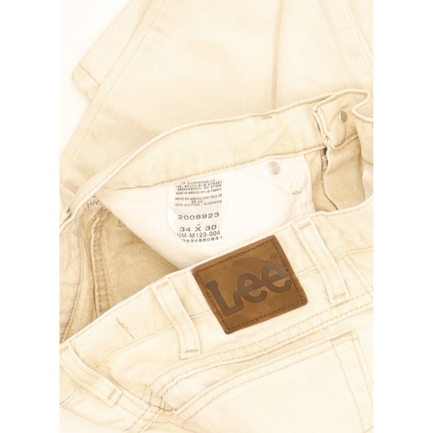 Lee Men Beige Straight Regular Jeans W34 L30
