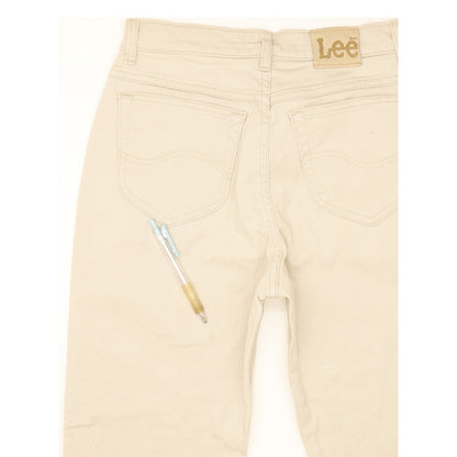 Lee Beige Straight Slim Jeans High Waisted W30 L27