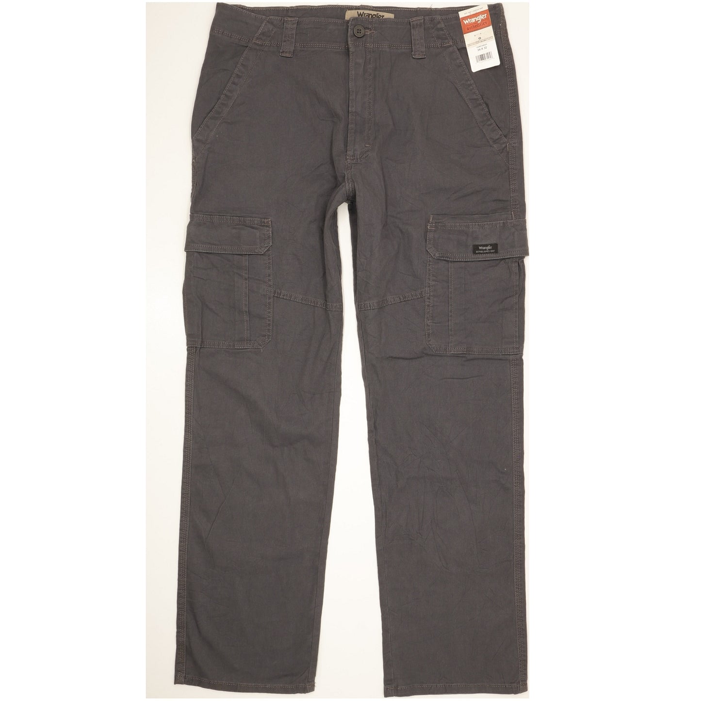 Wrangler Men Grey Straight Regular Stretch Jeans W34 L32