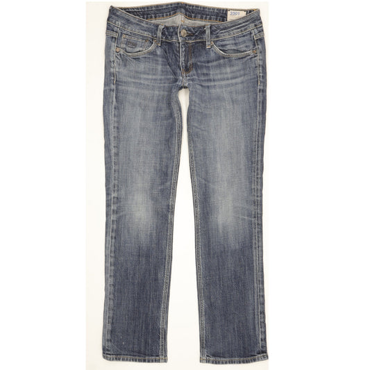 G-Star 3301 Women Blue Straight Slim Stretch Jeans W30 L29