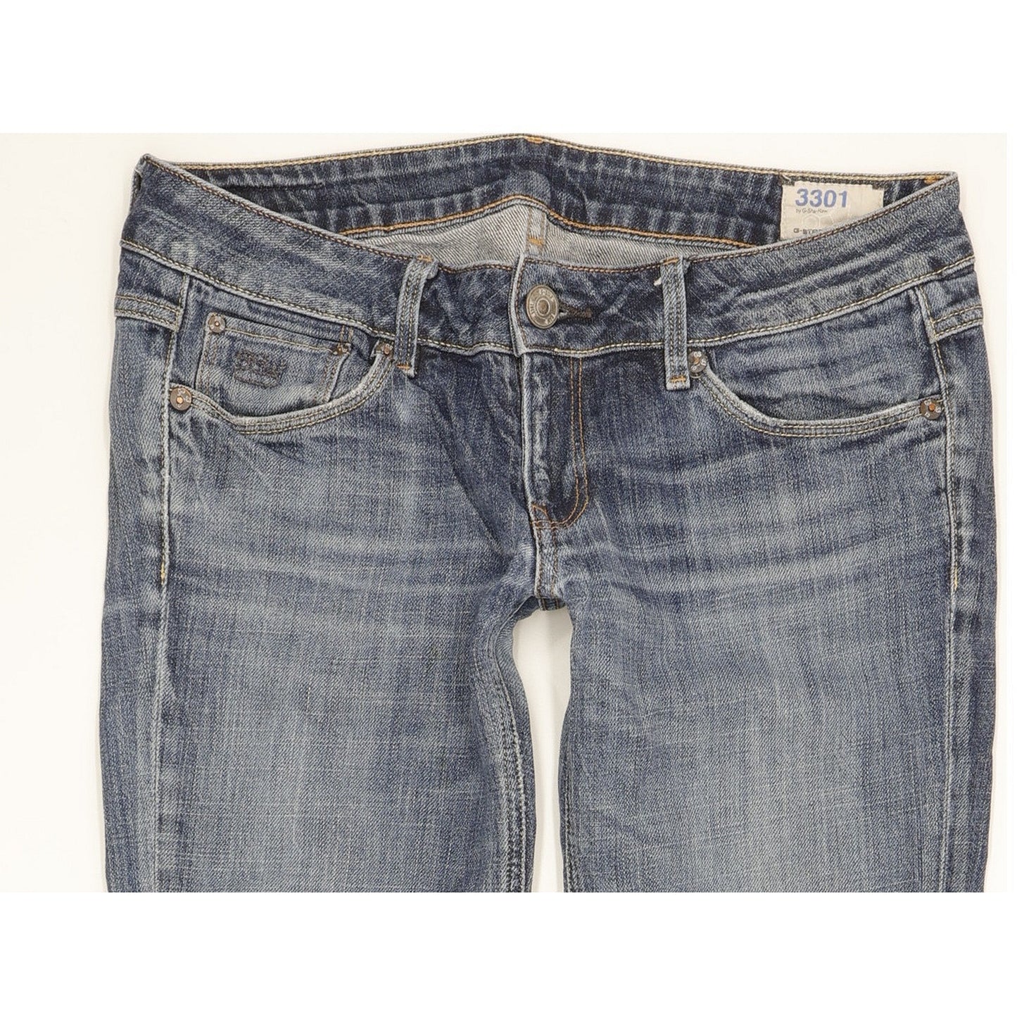 G-Star 3301 Women Blue Straight Slim Stretch Jeans W30 L29