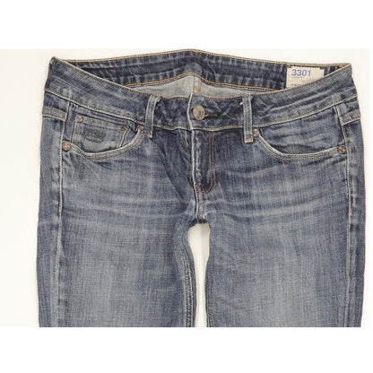 G-Star 3301 Women Blue Straight Slim Stretch Jeans W30 L29