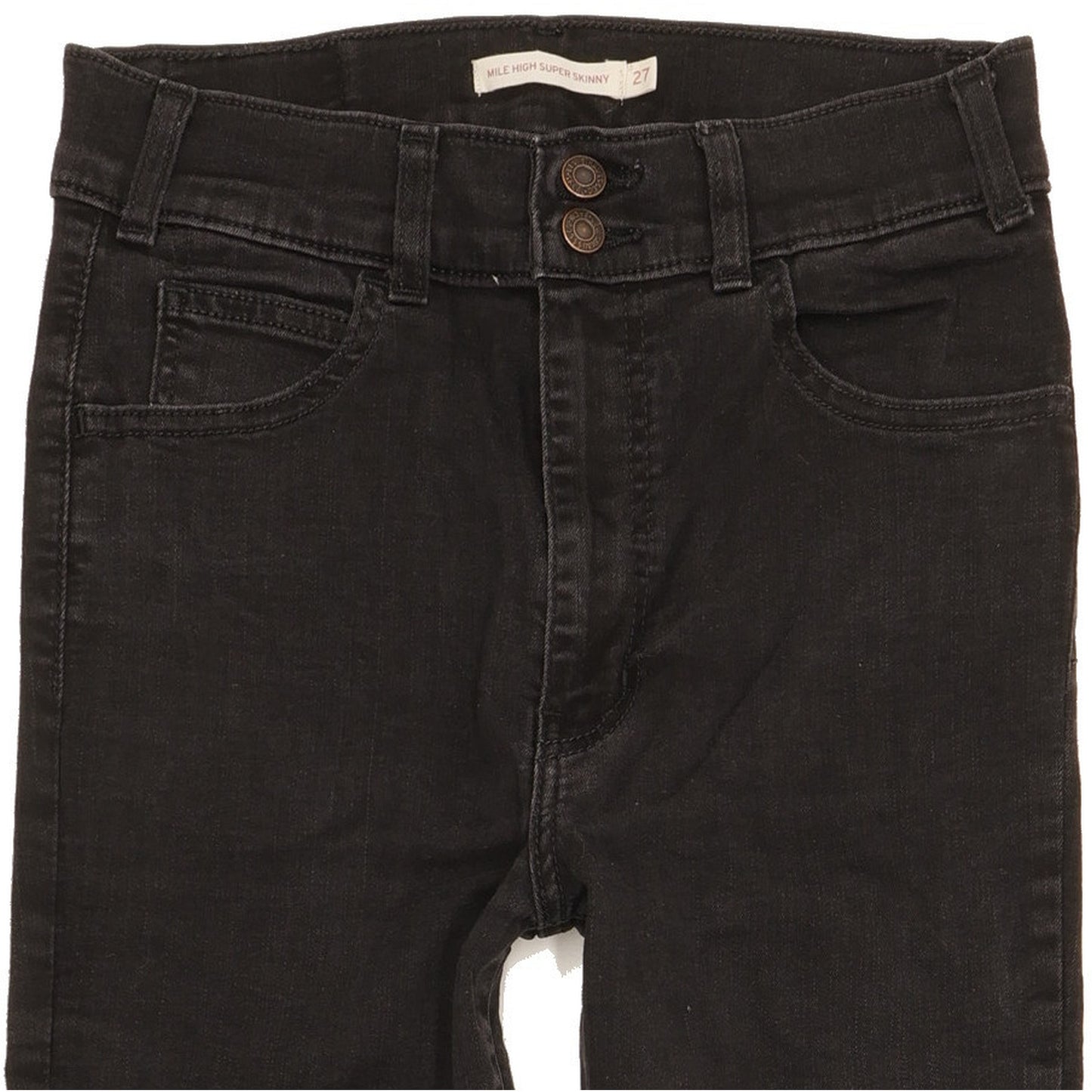 Levi's Mile Black Skinny Slim Stretch Jeans High Waisted W27 L29