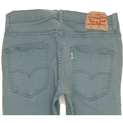 Levi's 511 Men Green Straight Slim Stretch Jeans W31 L33