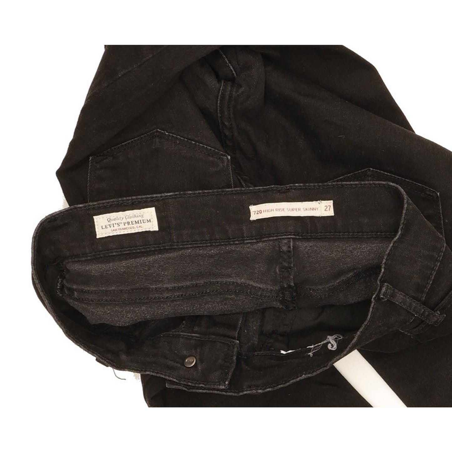 Levi's 720 Women Black Skinny Slim Stretch Jeans W27 L26