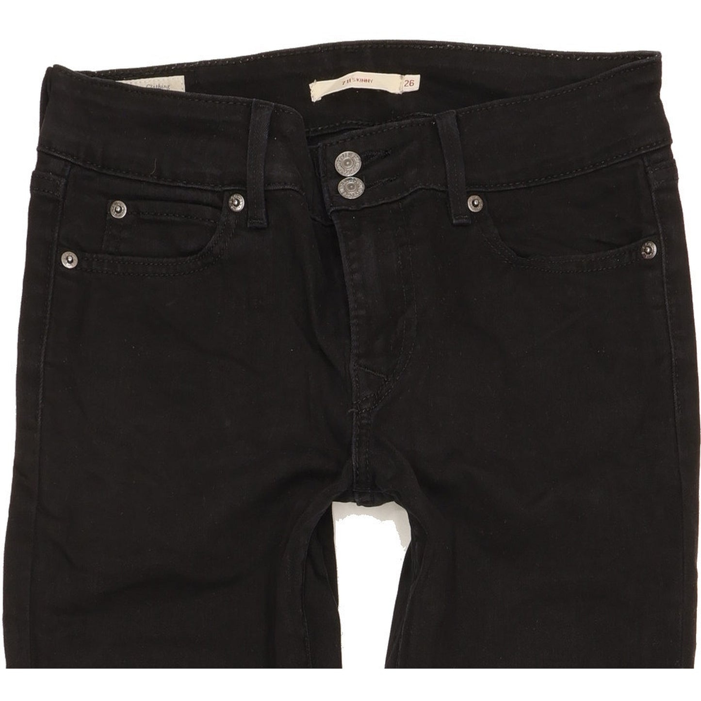 Levi's 711 Women Black Skinny Slim Stretch Jeans W26 L29