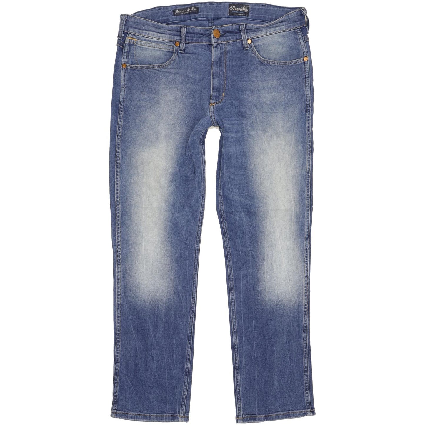 Wrangler Greensboro Men Blue Straight Regular Stretch Jeans W34 L30