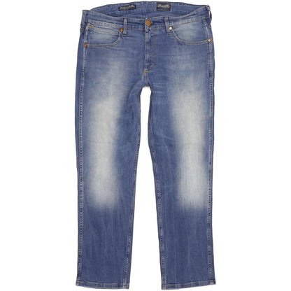 Wrangler Greensboro Men Blue Straight Regular Stretch Jeans W34 L30