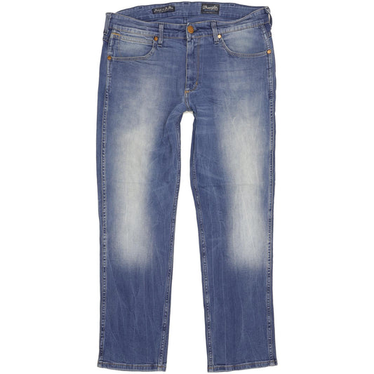 Wrangler Greensboro Men Blue Straight Regular Stretch Jeans W34 L30